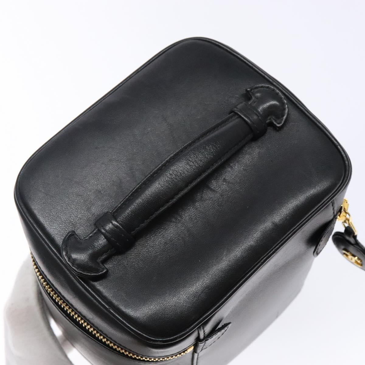 Chanel Vintage Timeless Cosmetic Case Caviar, BLACK, LEATHER, Toiletry Case