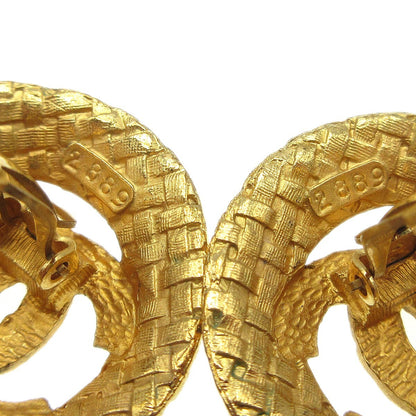 Chanel Vintage CC Round Cutout Clip-On Earrings Metal, GOLD, GOLD_PLATED, Earrings