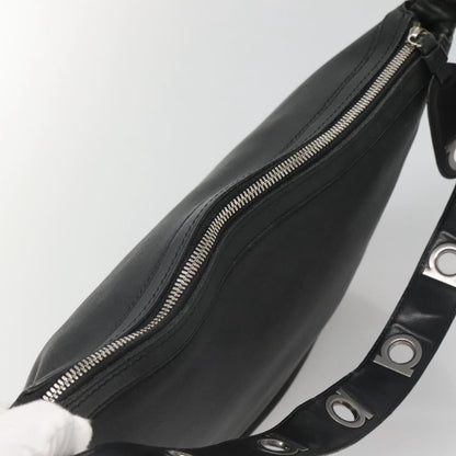 Salvatore Ferragamo Gancini Shoulder Bag Leather, BLACK, LEATHER, Shoulder bag