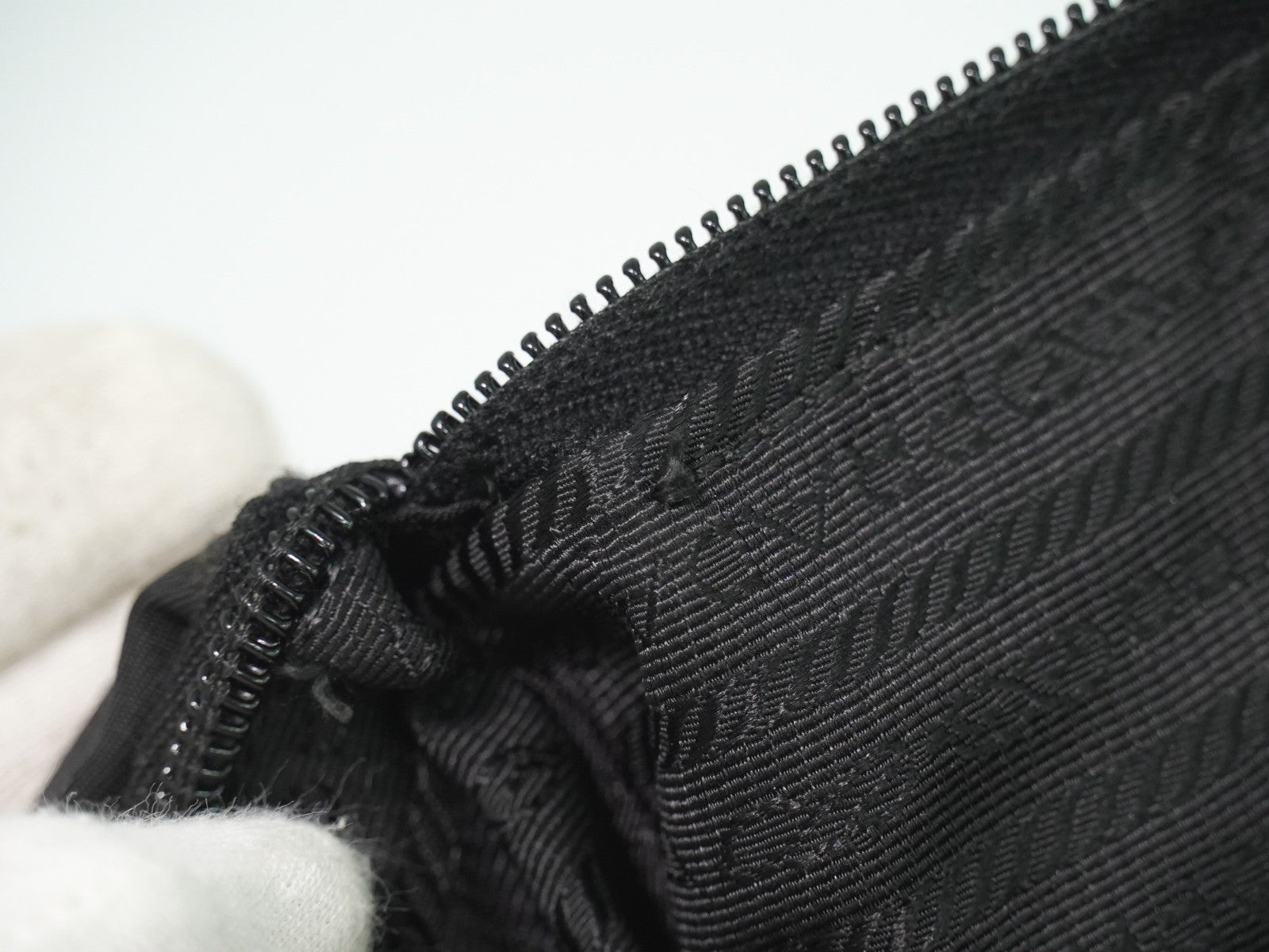 Prada Zip Buckle Messenger Bag Tessuto, BLACK, NYLON, Shoulder bag