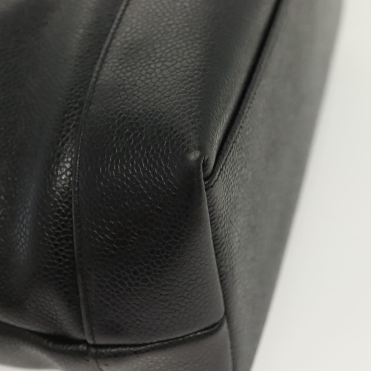 Chanel Vintage CC Logo Chain Tote Caviar, BLACK, LEATHER, Tote bag