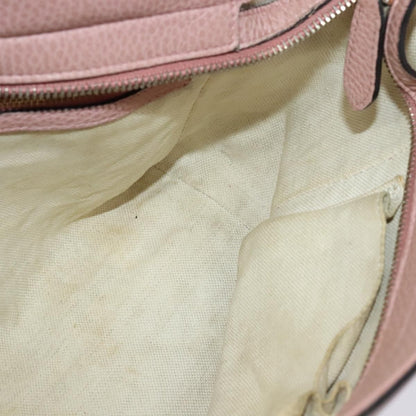 Gucci Swing Crossbody Bag Pebbled Leather, PINK, LEATHER, Crossbody bag