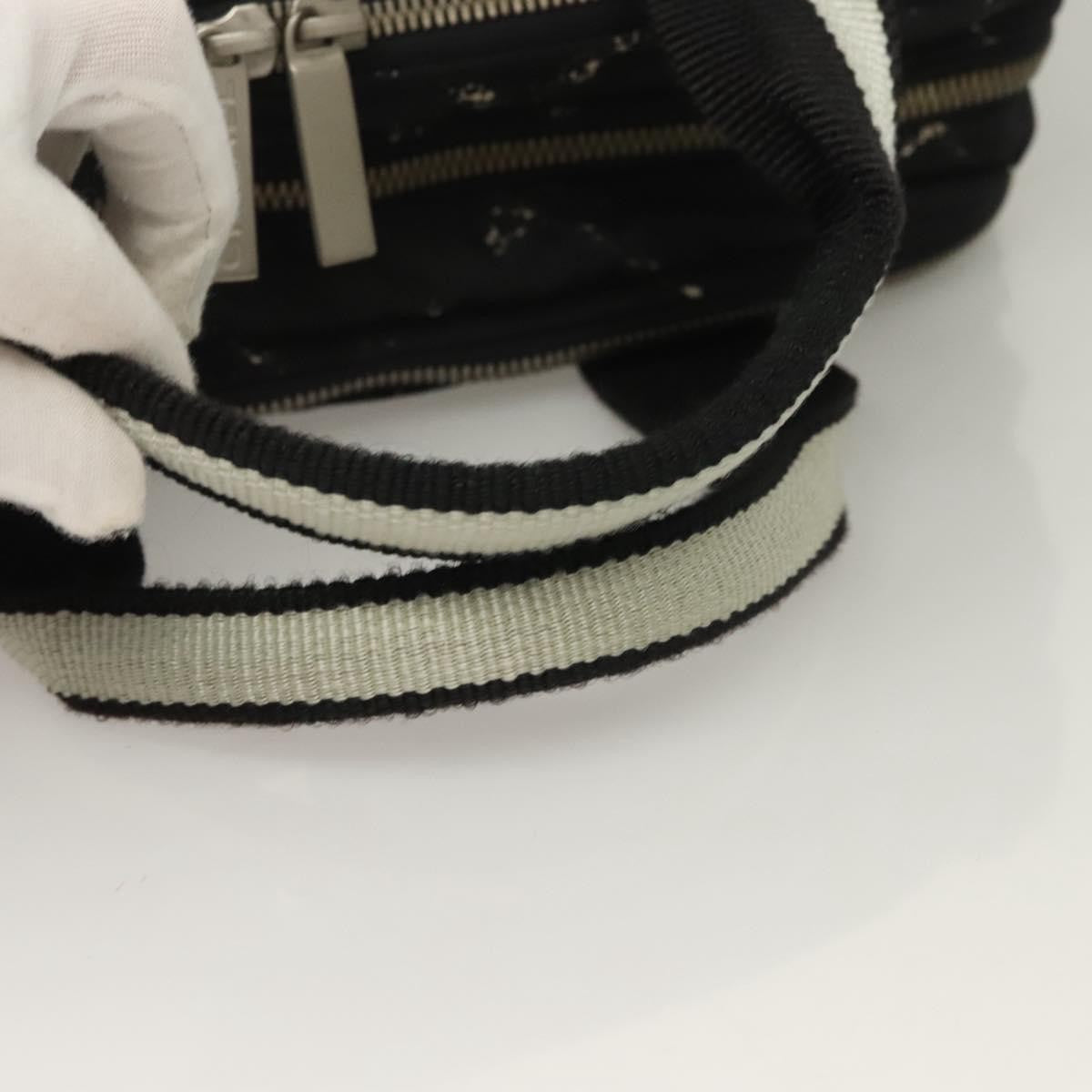 Chanel Travel Line Boston Bag Printed Nylon, BLACK, NYLON, Travel bag