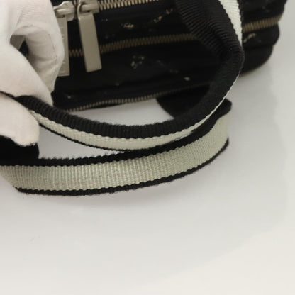 Chanel Travel Line Boston Bag Printed Nylon, BLACK, NYLON, Travel bag