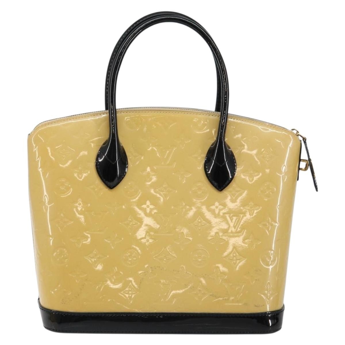 Louis Vuitton Lockit Handbag Monogram Vernis, BEIGE, PATENT_LEATHER, Tote bag