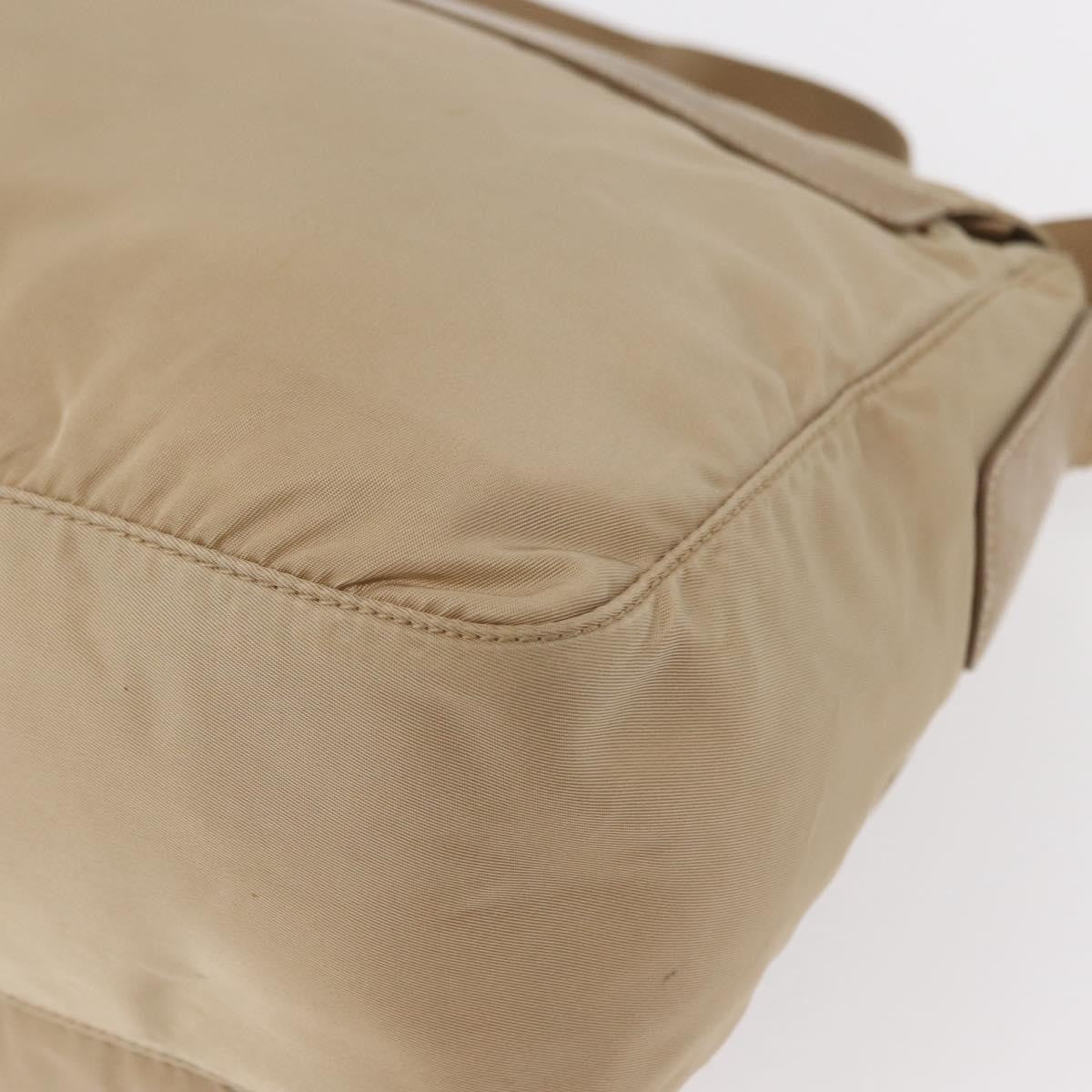 Prada Buckle Messenger Bag Tessuto, Beige, Nylon, Shoulder Bag