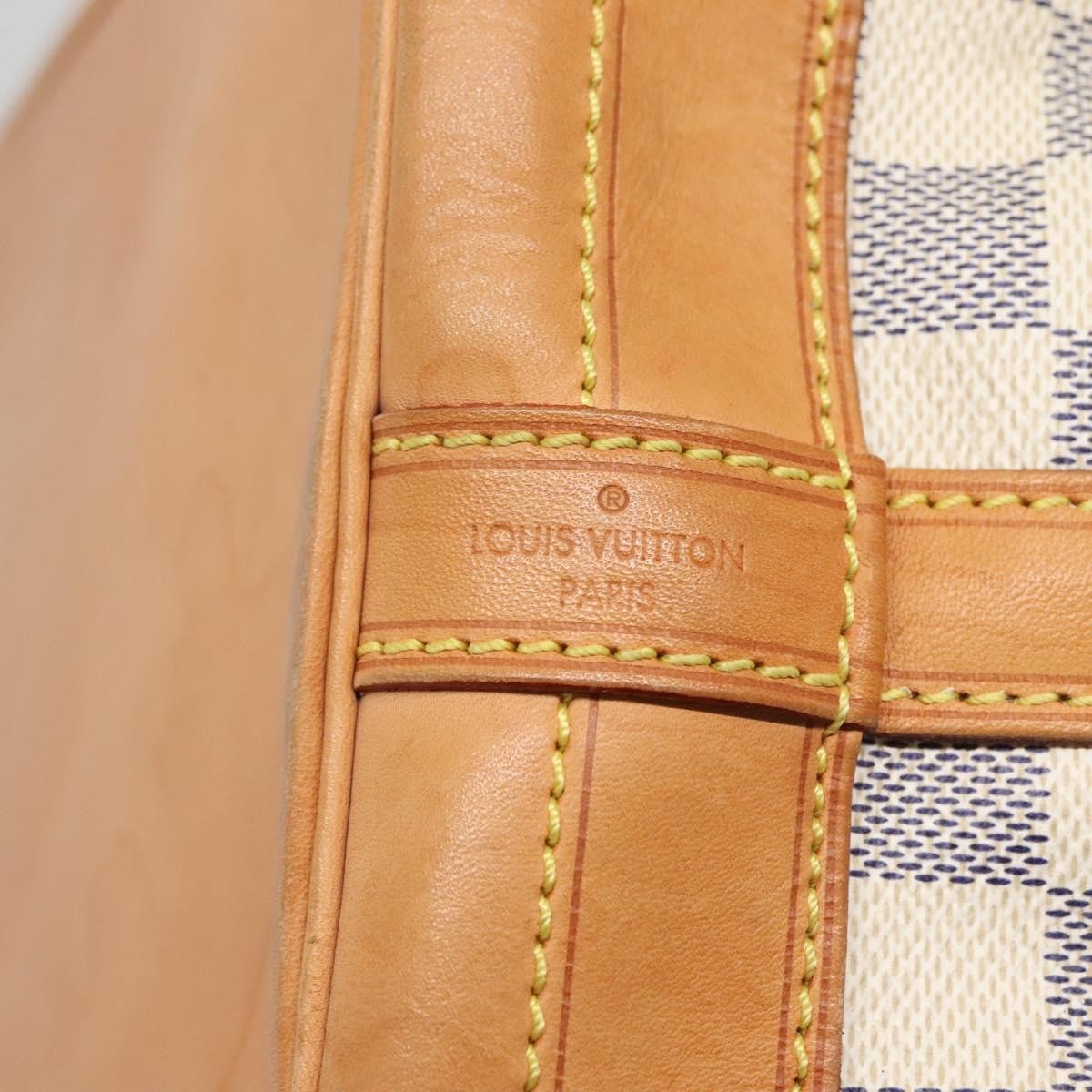 Louis Vuitton Noe Handbag Damier, White, Canvas, Shoulder Bag