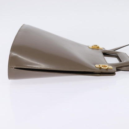 Salvatore Ferragamo Wanda Handbag Patent Leather, GRAY, PATENT_LEATHER, Handbag