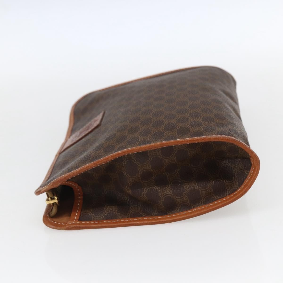 Celine Macadam Pochette Canvas and Leather, BROWN, CANVAS, Clutche & pouche
