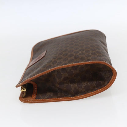 Celine Macadam Pochette Canvas and Leather, BROWN, CANVAS, Clutche & pouche