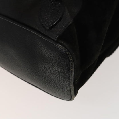 Gucci Vintage Bamboo Backpack Suede and Leather, Black, Suede, Backpack