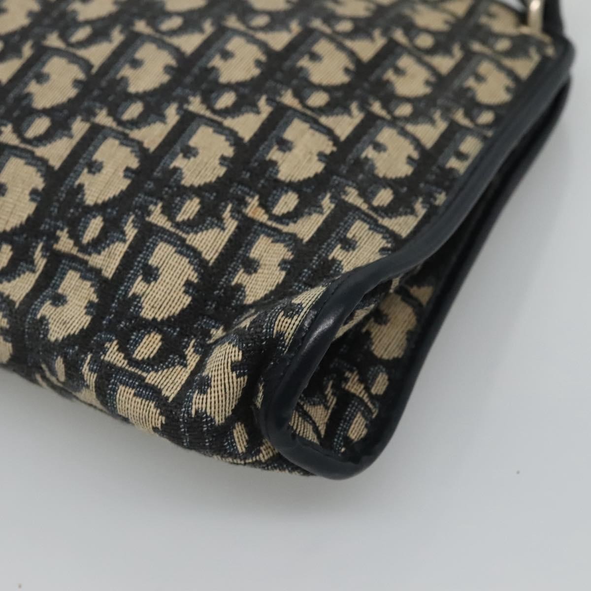 Christian Dior Vintage Trotter Shoulder Bag Canvas, NAVY, CANVAS, Shoulder bag
