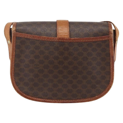 Celine Vintage Macadam Shoulder Bag Canvas and Leather, Brown, Canvas, Shoulder Bag