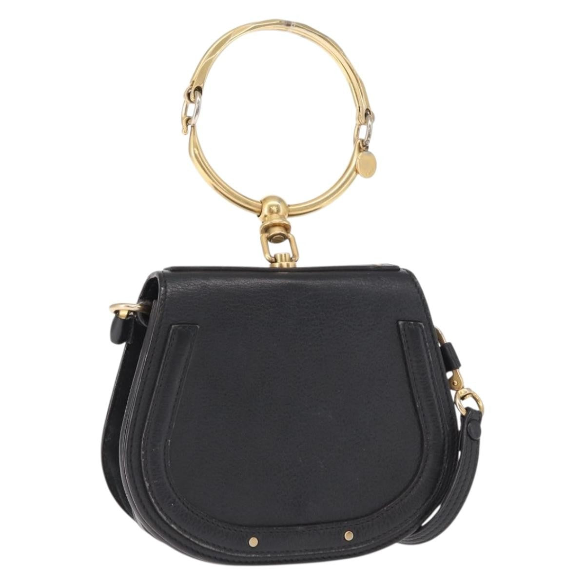 Chloe Nile Crossbody Bag Leather, BLACK, LEATHER, Handbag