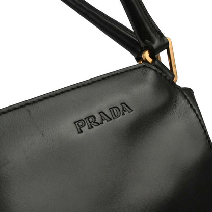 Prada Vintage Handbag Leather, BLACK, LEATHER, Handbag