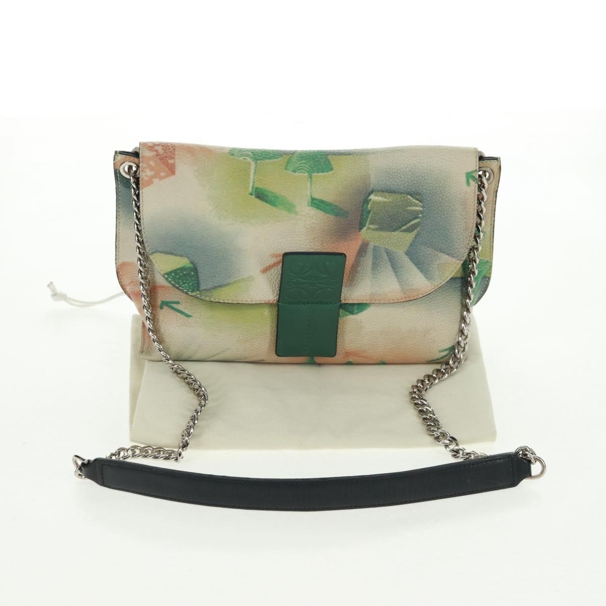 Loewe Avenue Crossbody Leather, GREEN, LEATHER, Shoulder bag