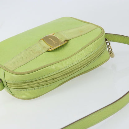 Salvatore Ferragamo Vala Shoulder Bag Leather, GREEN, LEATHER, Shoulder bag