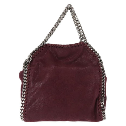 Stella McCartney Falabella Fold Over Crossbody Bag Shaggy Deer, Burgundy, Polyester, Shoulder Bag