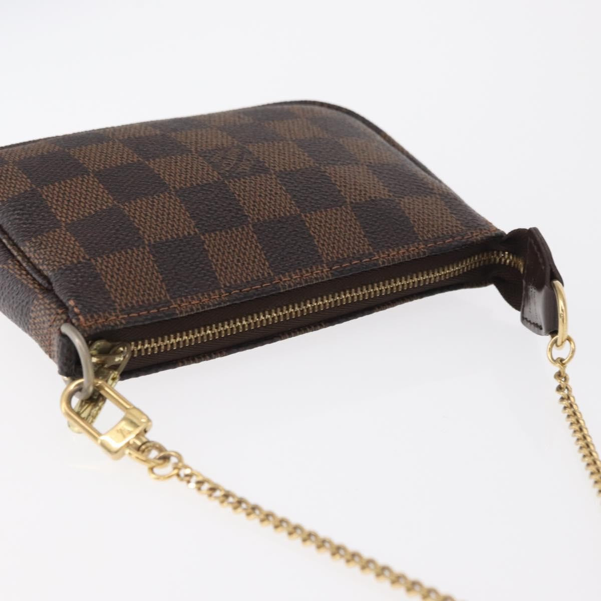 Louis Vuitton Mini pochette accessoires Damier Canvas, BROWN, CANVAS, Clutche & pouche