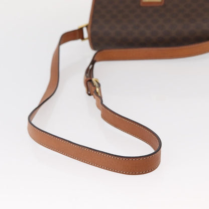 Celine Vintage Macadam Shoulder Bag Canvas and Leather, BROWN, CANVAS, Shoulder bag