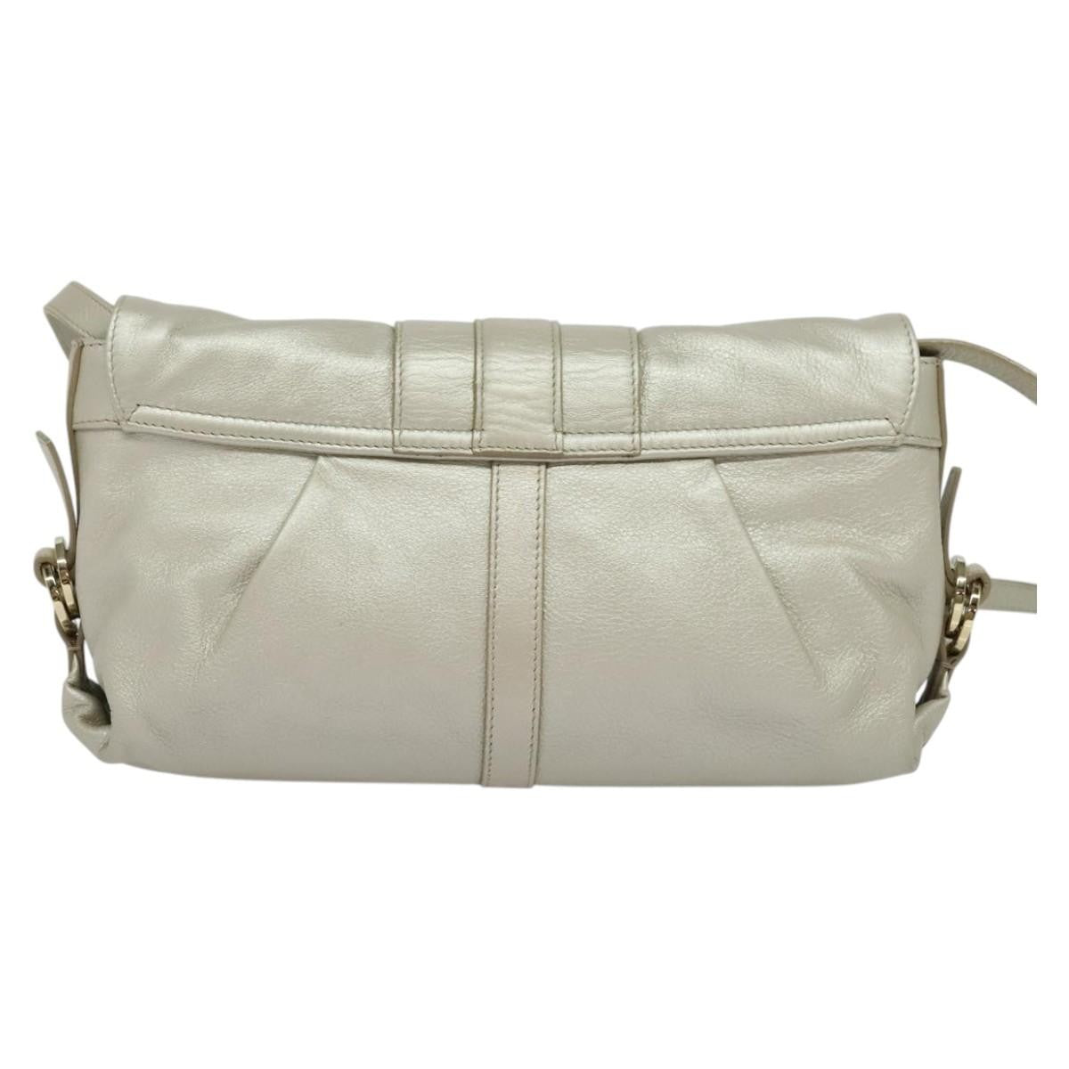 Bvlgari Chandra Flap Shoulder Bag Leather, SILVER, LEATHER, Shoulder bag