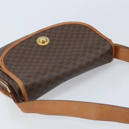 Celine Vintage Macadam Shoulder Bag Canvas and Leather, BROWN, CANVAS, Shoulder bag