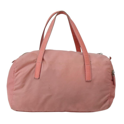 Prada Side Pocket Bauletto Bag Nylon with Leather, PINK, NYLON, Handbag