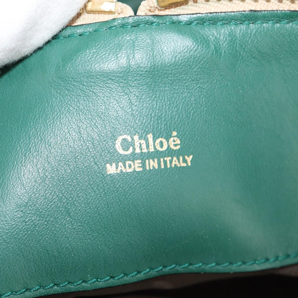 Chloe Bicolor Baylee Satchel Leather, GREEN, LEATHER, Handbag