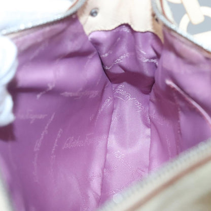 Salvatore Ferragamo Gancini Shoulder Bag Suede, BEIGE, SUEDE, Shoulder bag