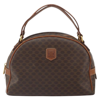 Celine Vintage Macadam Handbag Canvas and Leather, BROWN, CANVAS, Handbag