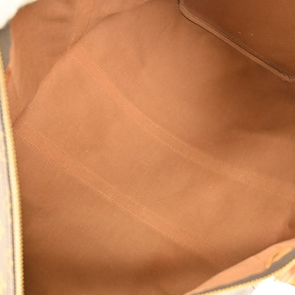 Louis Vuitton Keepall Bag Monogram Canvas, BROWN, CANVAS,LEATHER, Handbag