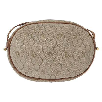 Christian Dior Vintage Honeycomb Shoulder Bag Canvas and Leather, BEIGE, CANVAS, Shoulder bag