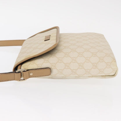 Gucci Flap Messenger GG Coated Canvas, WHITE, PVC, Shoulder bag