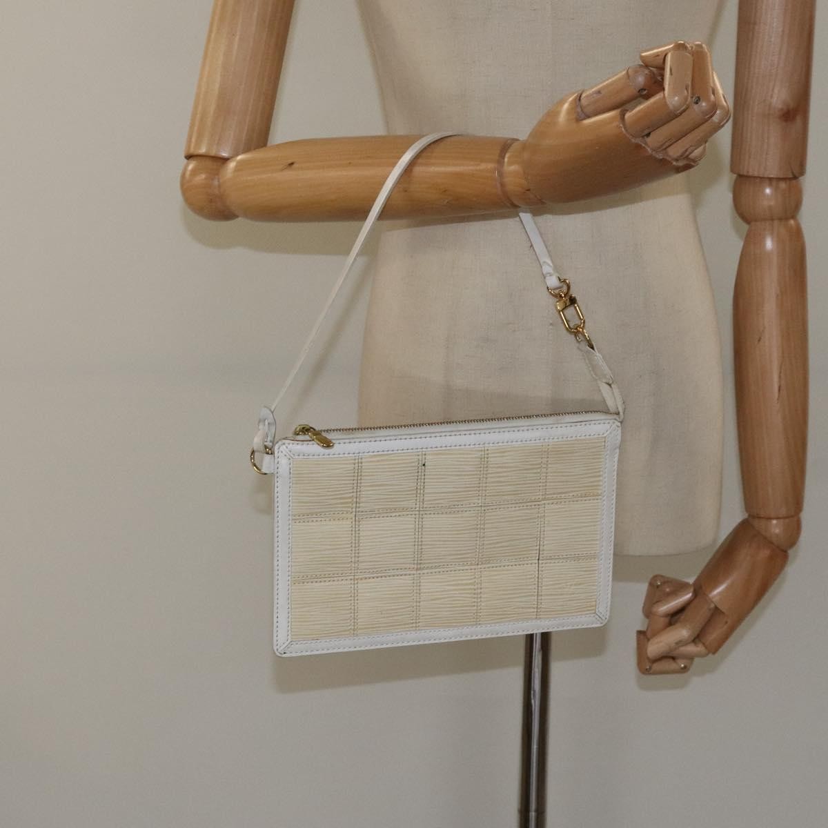 Louis Vuitton Delmonico Pochette Stretch Epi Leather, Beige, Leather, Clutch