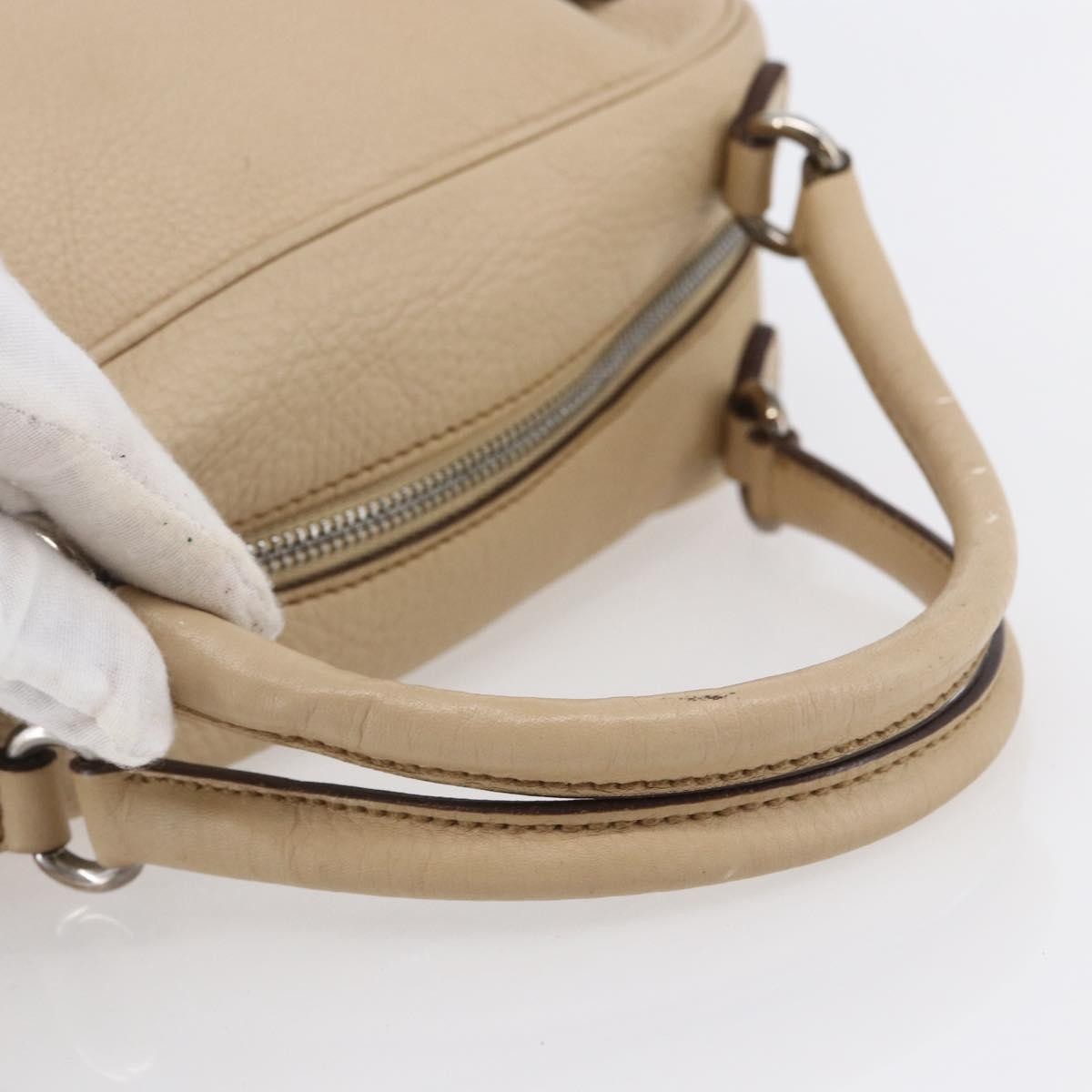Salvatore Ferragamo Gancini handbag Leather, BEIGE, LEATHER, Shoulder bag