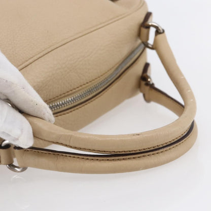 Salvatore Ferragamo Gancini handbag Leather, BEIGE, LEATHER, Shoulder bag
