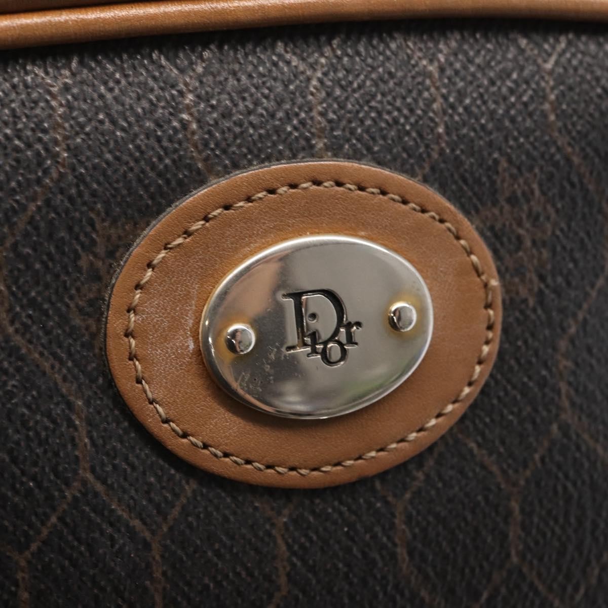 Christian Dior Vintage Honeycomb Shoulder Bag Canvas and Leather, BLACK, CANVAS, Shoulder bag