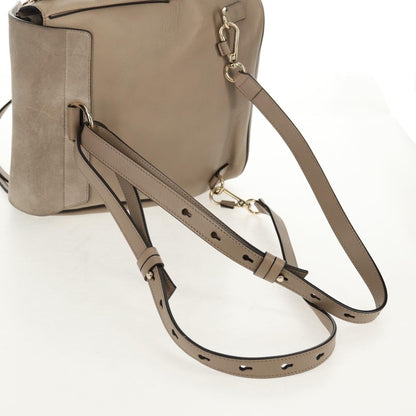 Chloe Faye Backpack Leather and Suede, BEIGE, LEATHER, Backpack