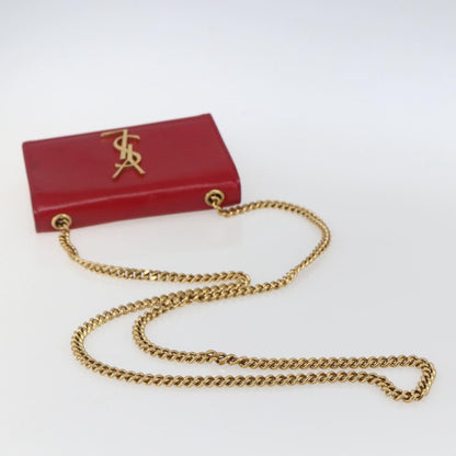 Saint Laurent Classic Monogram Crossbody Bag Grainy Leather, RED, LEATHER, Clutche & pouche