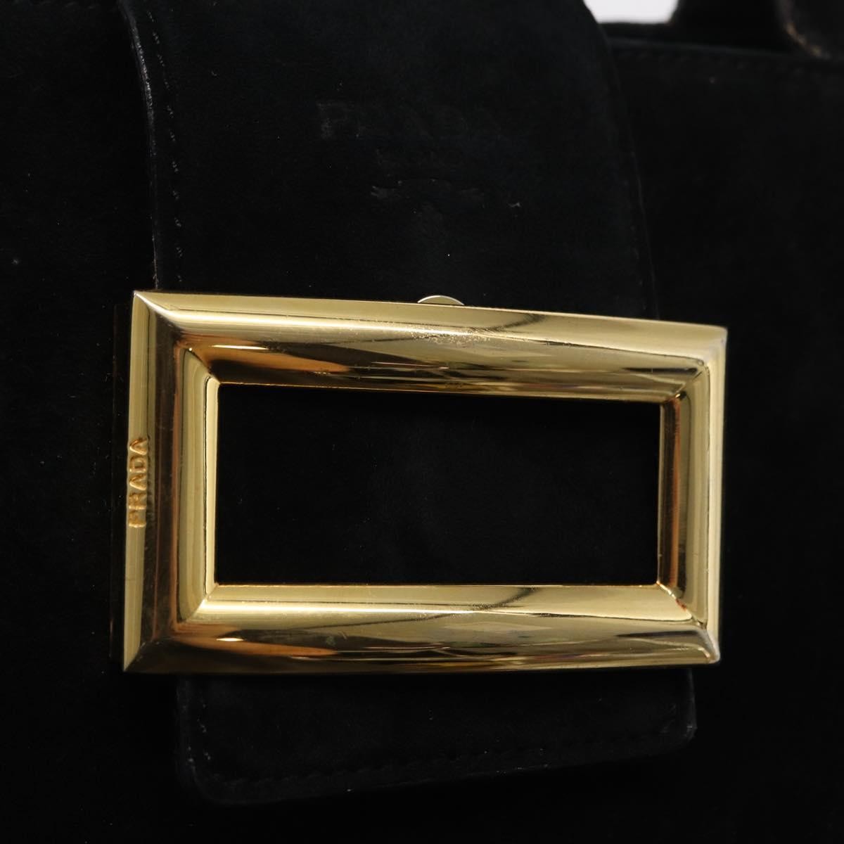 Prada Vintage Handbag Suede, BLACK, SUEDE, Handbag