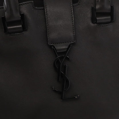 Saint Laurent Monogram Cabas Leather, GRAY, LEATHER, Tote bag