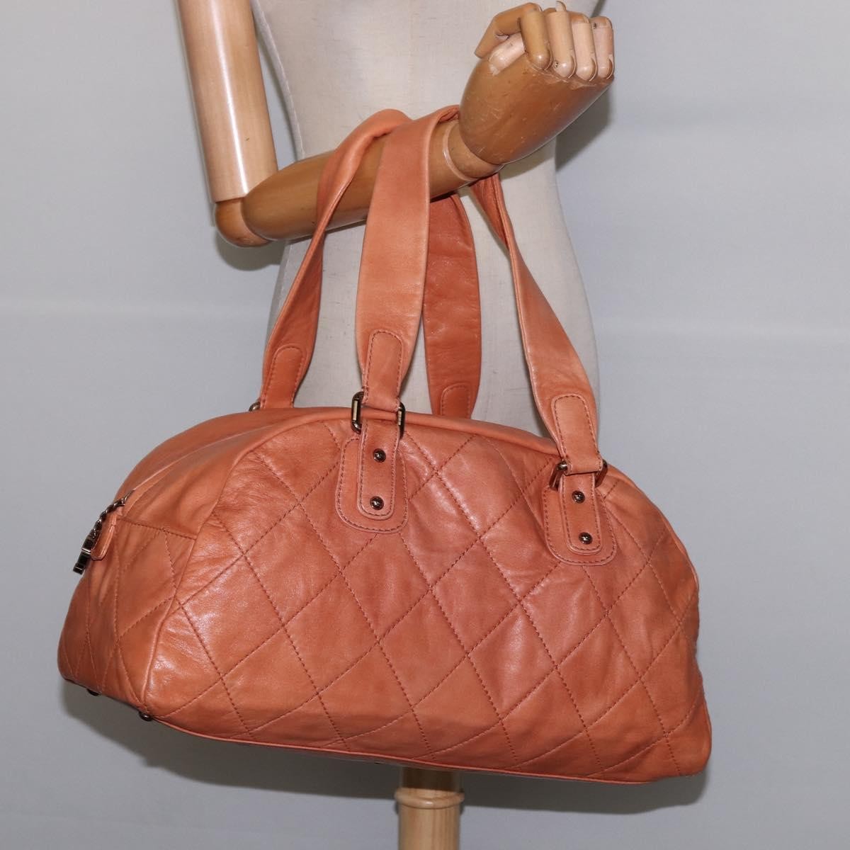 Chanel Cloudy Bundle Bowler Bag Quilted Lambskin, BROWN, LEATHER, Handbag