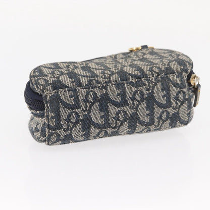 Christian Dior Saddle Zip Pouch Diorissimo Canvas, NAVY, CANVAS, Clutche & pouche