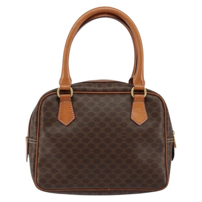 Celine Macadam Handbag Macadam with leather, BROWN, CANVAS, Handbag