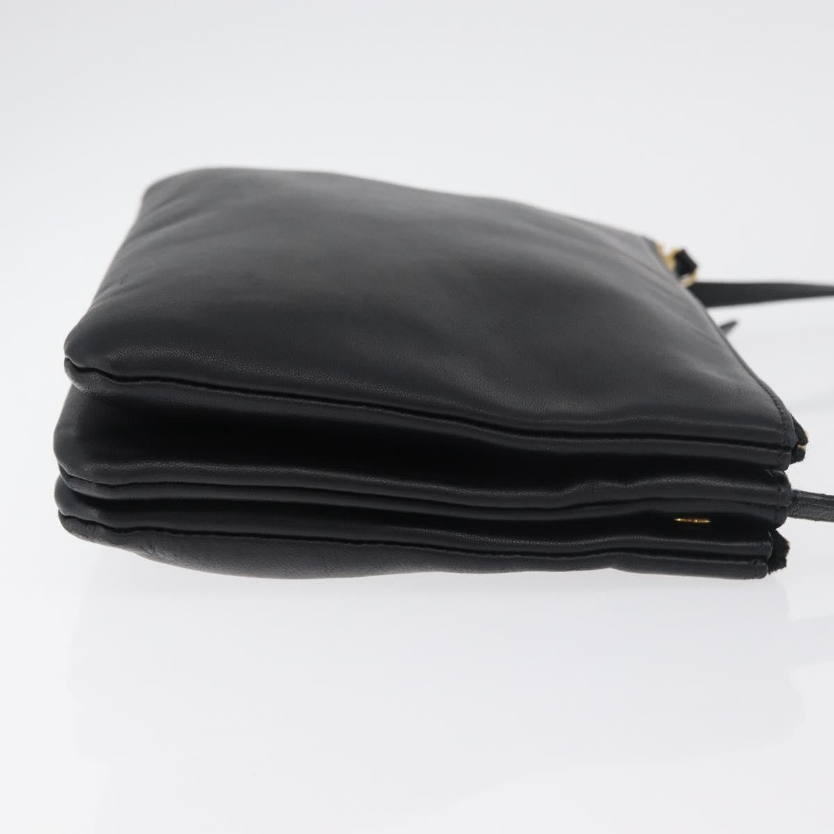 Celine Trio Crossbody Bag Leather, Black, Leather, Shoulder Bag