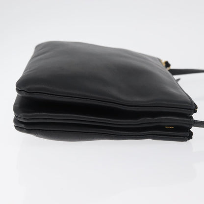 Celine Trio Crossbody Bag Leather, Black, Leather, Shoulder Bag