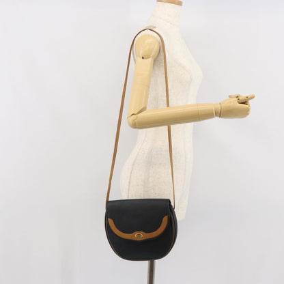 Christian Dior Vintage CD Flap Shoulder Bag Leather, BLACK, LEATHER, Shoulder bag