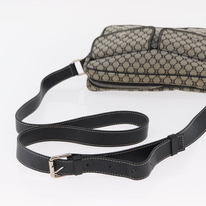 Celine Vintage Macadam Shoulder Bag Canvas and Leather, GRAY, CANVAS, Shoulder bag