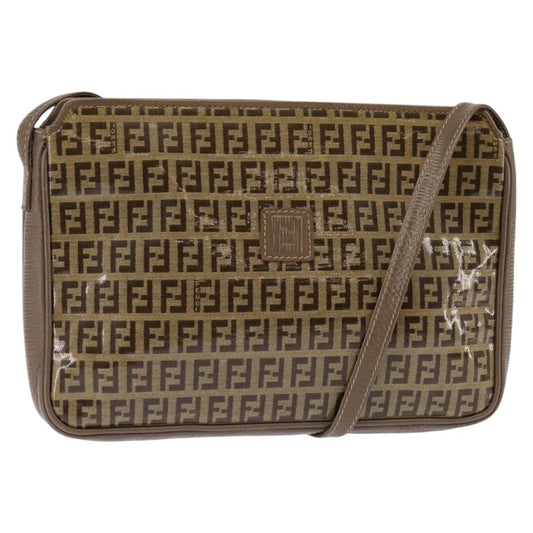 Fendi Vintage Zip Crossbody Bag Zucchino Canvas, BEIGE, CANVAS, Shoulder bag