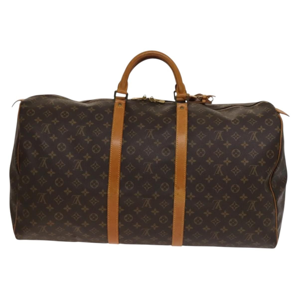 Louis Vuitton Keepall Bag Monogram Canvas, BROWN, CANVAS, Travel bag